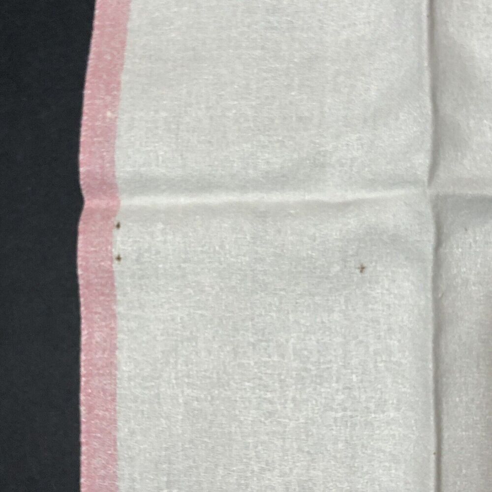Vintage Tea Towel Set Monogram H K X Embroidered Tiny Flowers Pink Blue - Picture 9 of 16
